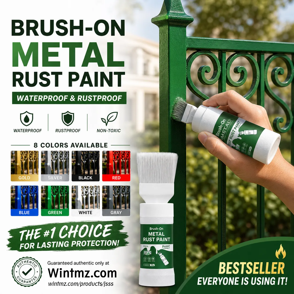 ✨New Arrival-🔥 BUY 2 GET 1 FREE (3 PCS)   🖌️Refresh paint surfaces in one simple spray!✨🏠Water-Based Metallic Silver Paint with Built-in Brush💥👍