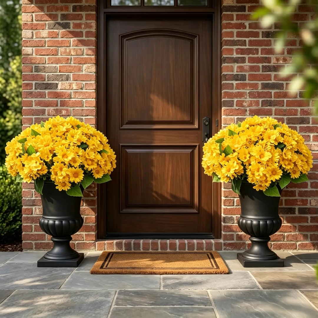💥Last Day 70% OFF🌼- Artificial Outdoor Sunset Mums Flowers - UV resistant, Waterproof, Windproof