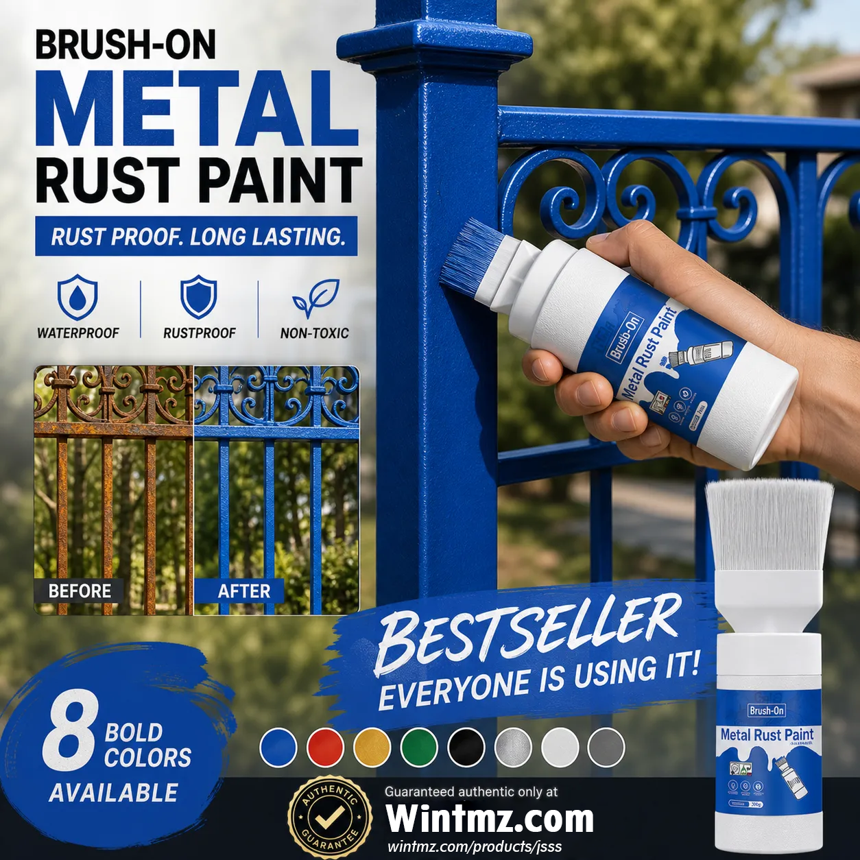 ✨New Arrival-🔥 BUY 2 GET 1 FREE (3 PCS)   🖌️Refresh paint surfaces in one simple spray!✨🏠Water-Based Metallic Silver Paint with Built-in Brush💥👍