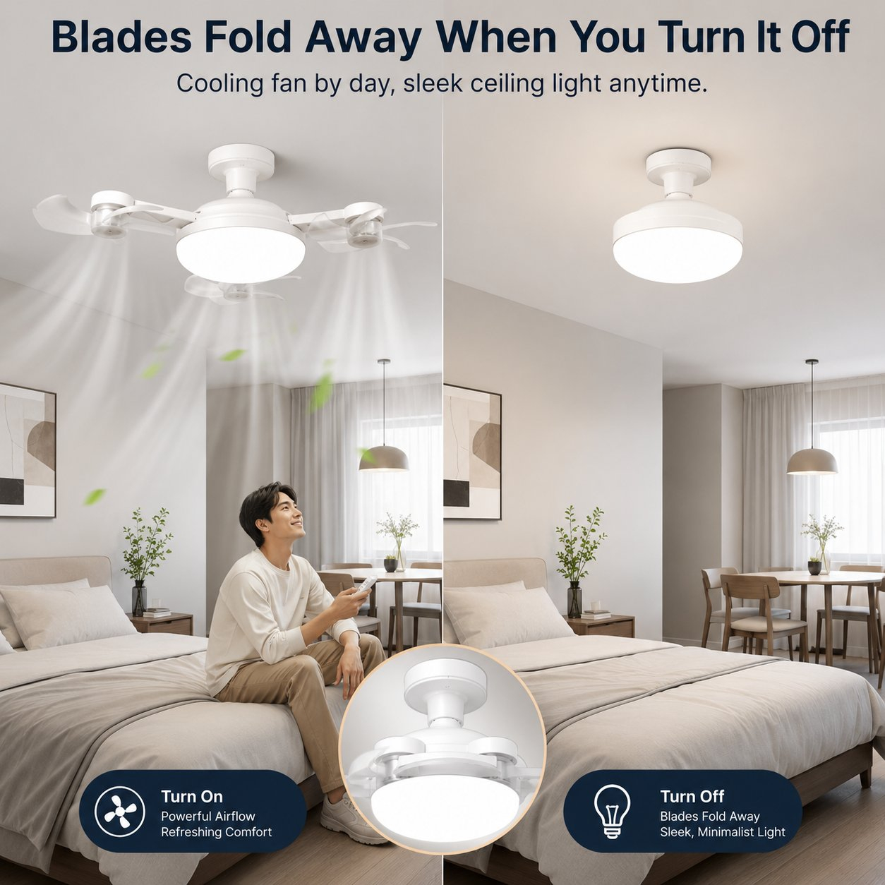 🔥 Last Day 49% OFF💥Screw-In Drone Ceiling Smart Fan with LED Light & Remote Control