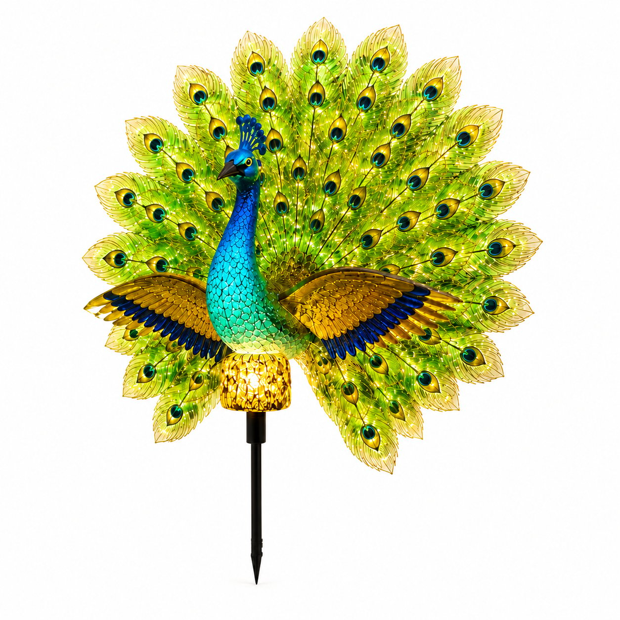 🦚Solar Peacock Garden Sculpture – Lifelike Color Glowing Outdoor Yard Landscape Ornament