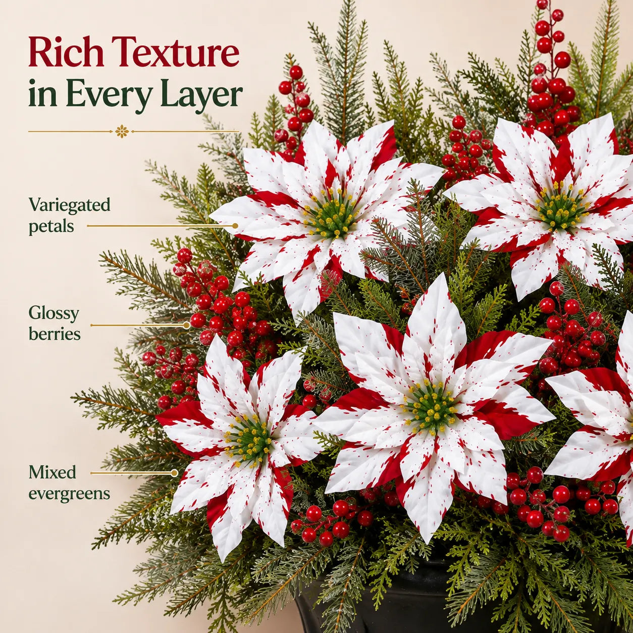 🔥Last Day 70% OFF🎄Christmas Poinsettia Planter Inserts