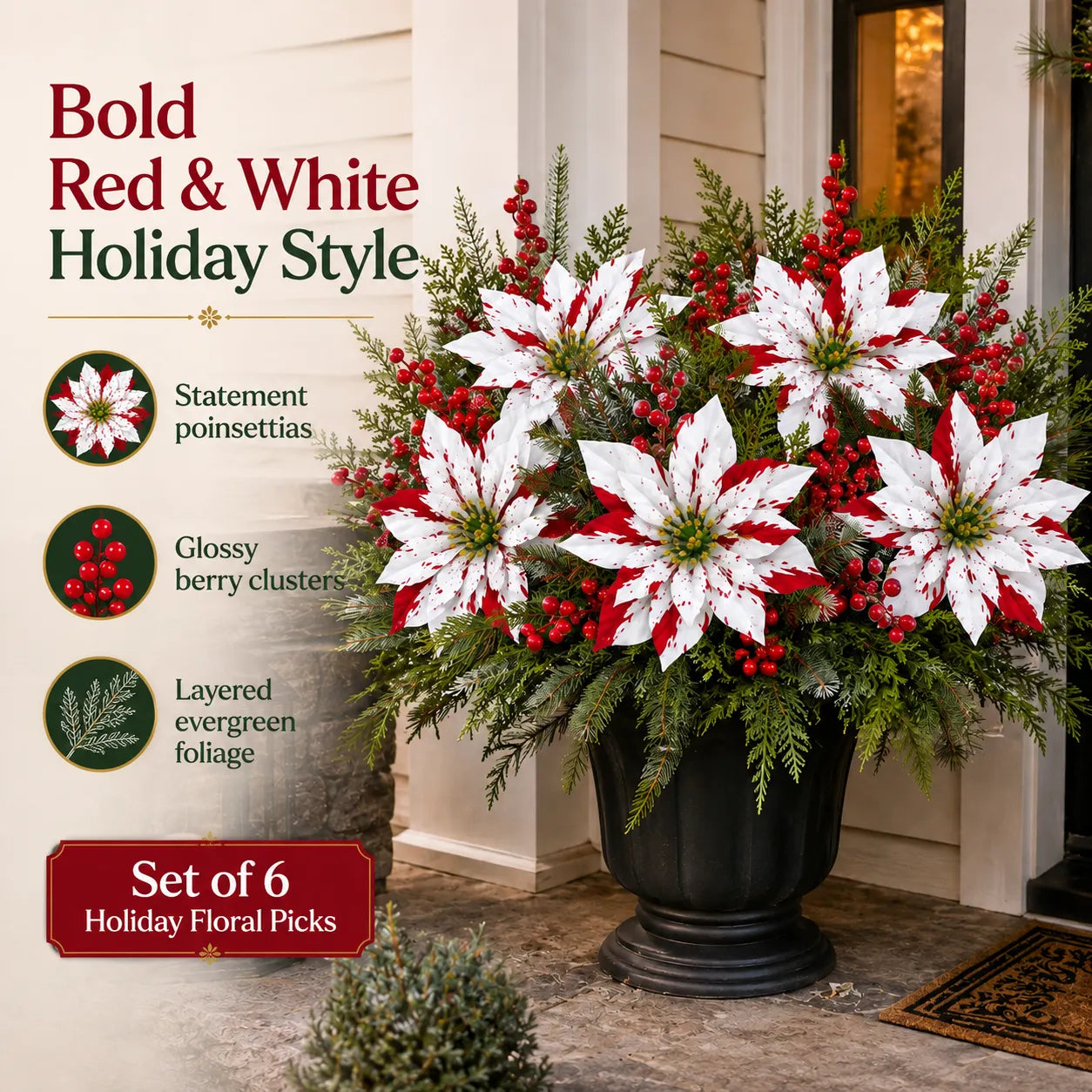 🔥Last Day 70% OFF🎄Christmas Poinsettia Planter Inserts