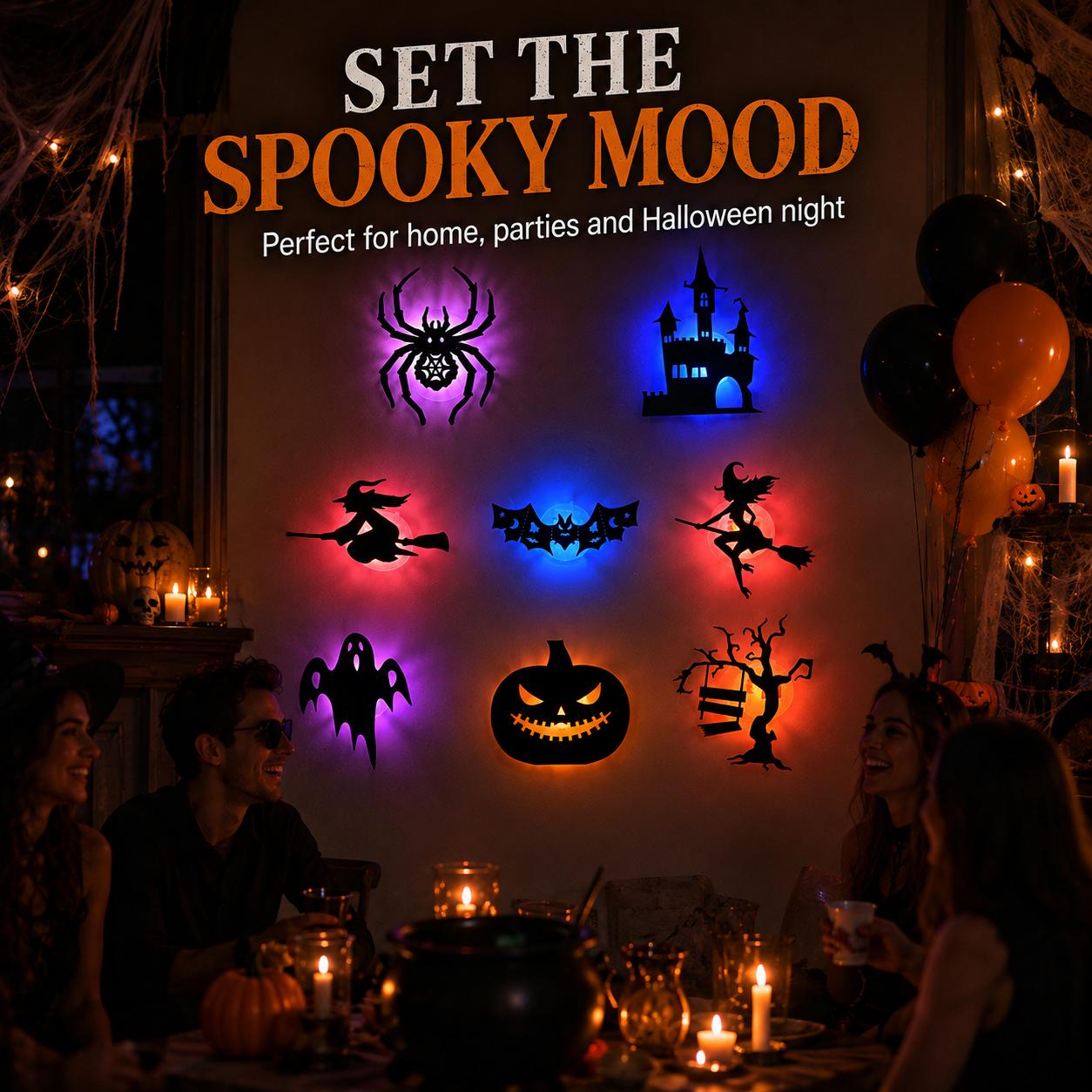 Battery powered Halloween LED wall light details