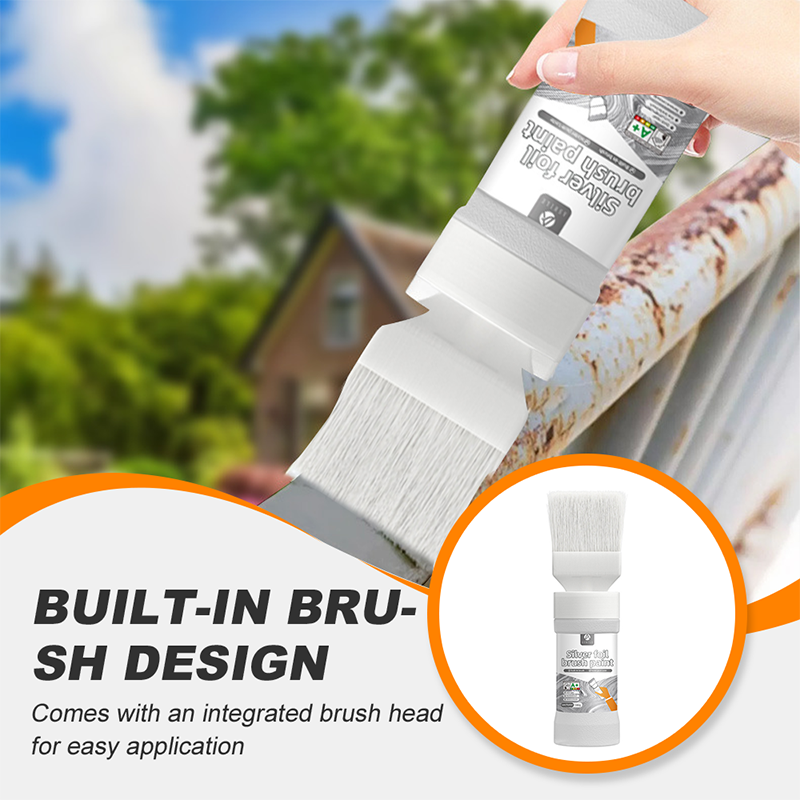 ✨New Arrival-🔥 BUY 2 GET 1 FREE (3 PCS)   🖌️Refresh paint surfaces in one simple spray!✨🏠Water-Based Metallic Silver Paint with Built-in Brush💥👍