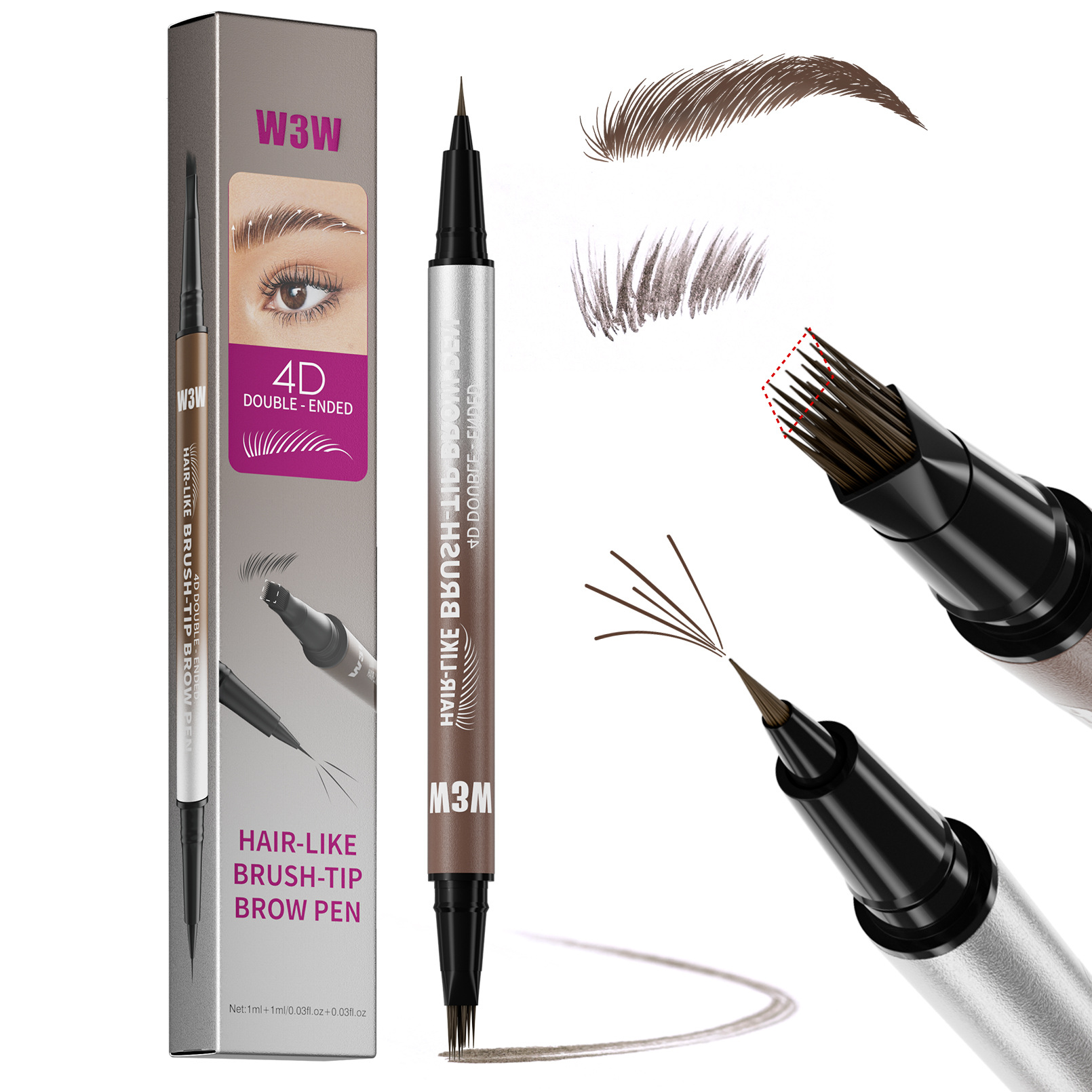 4D Double-Ended Brow Pen Showcase