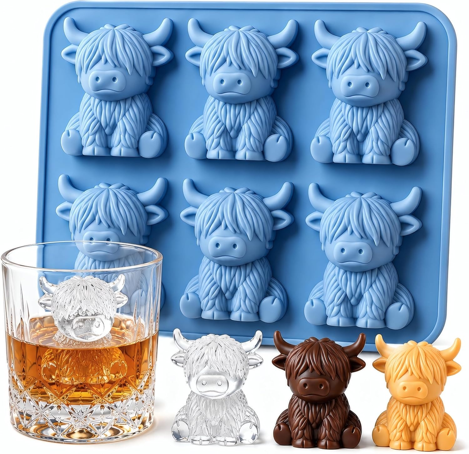 🔥 2026 Best Seller | 3D Highland Cow Ice Cube Tray