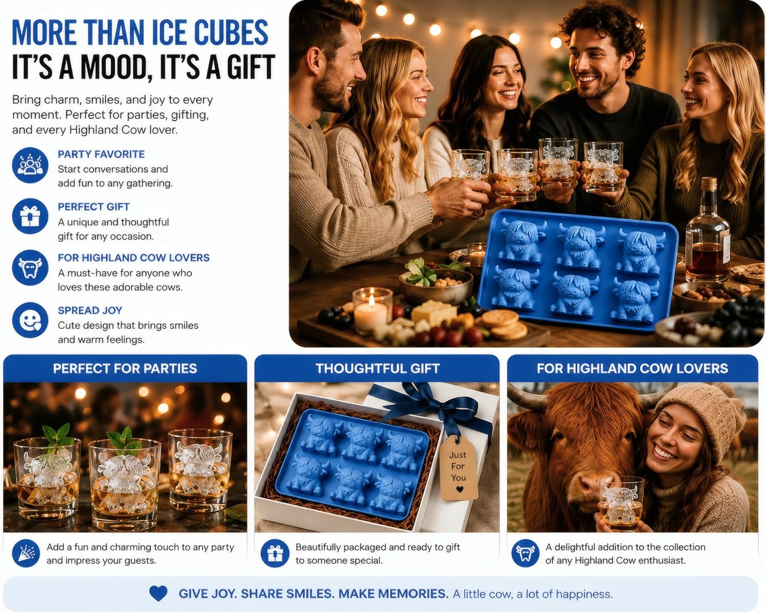 🔥 2026 Best Seller | 3D Highland Cow Ice Cube Tray