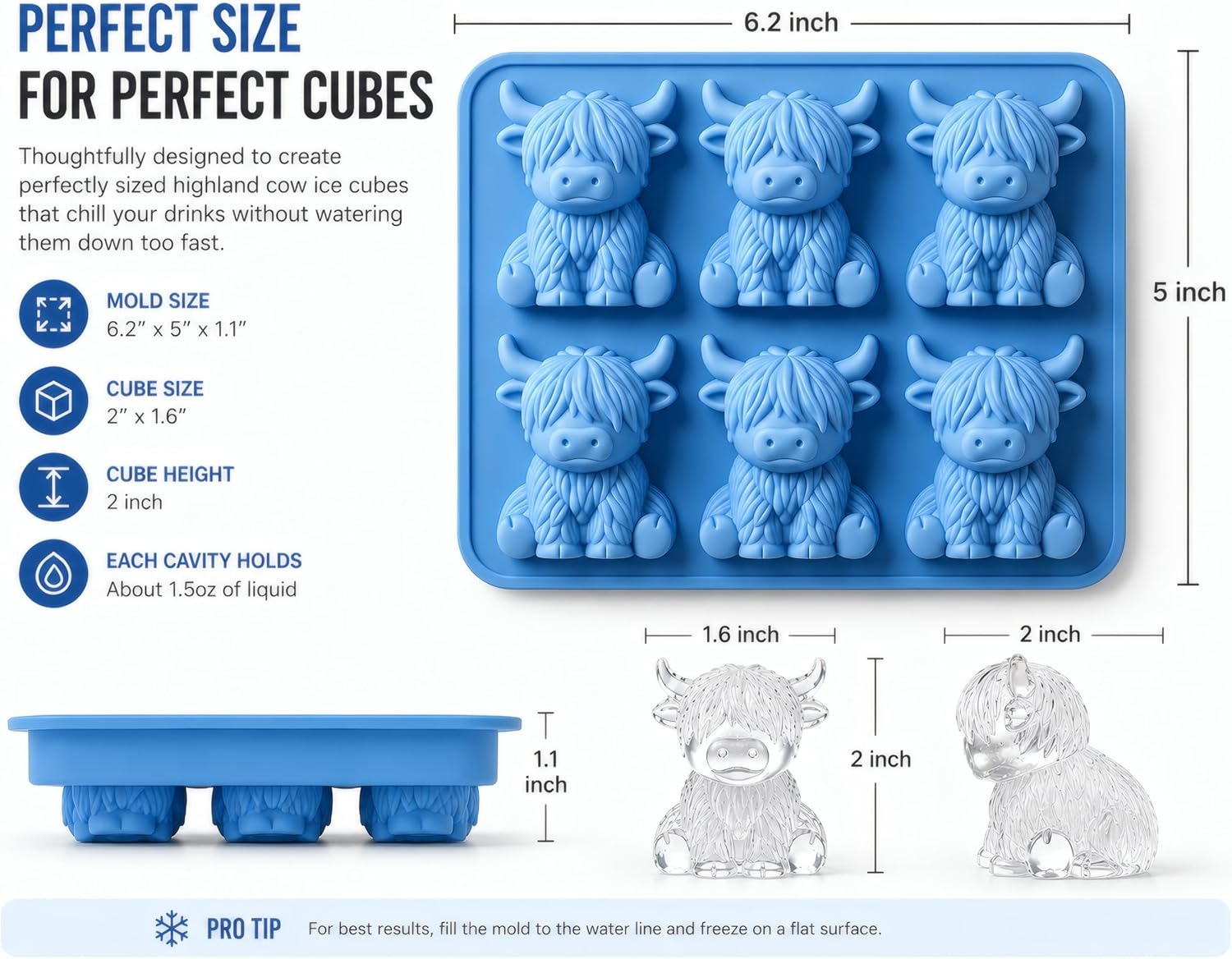 🔥 2026 Best Seller | 3D Highland Cow Ice Cube Tray