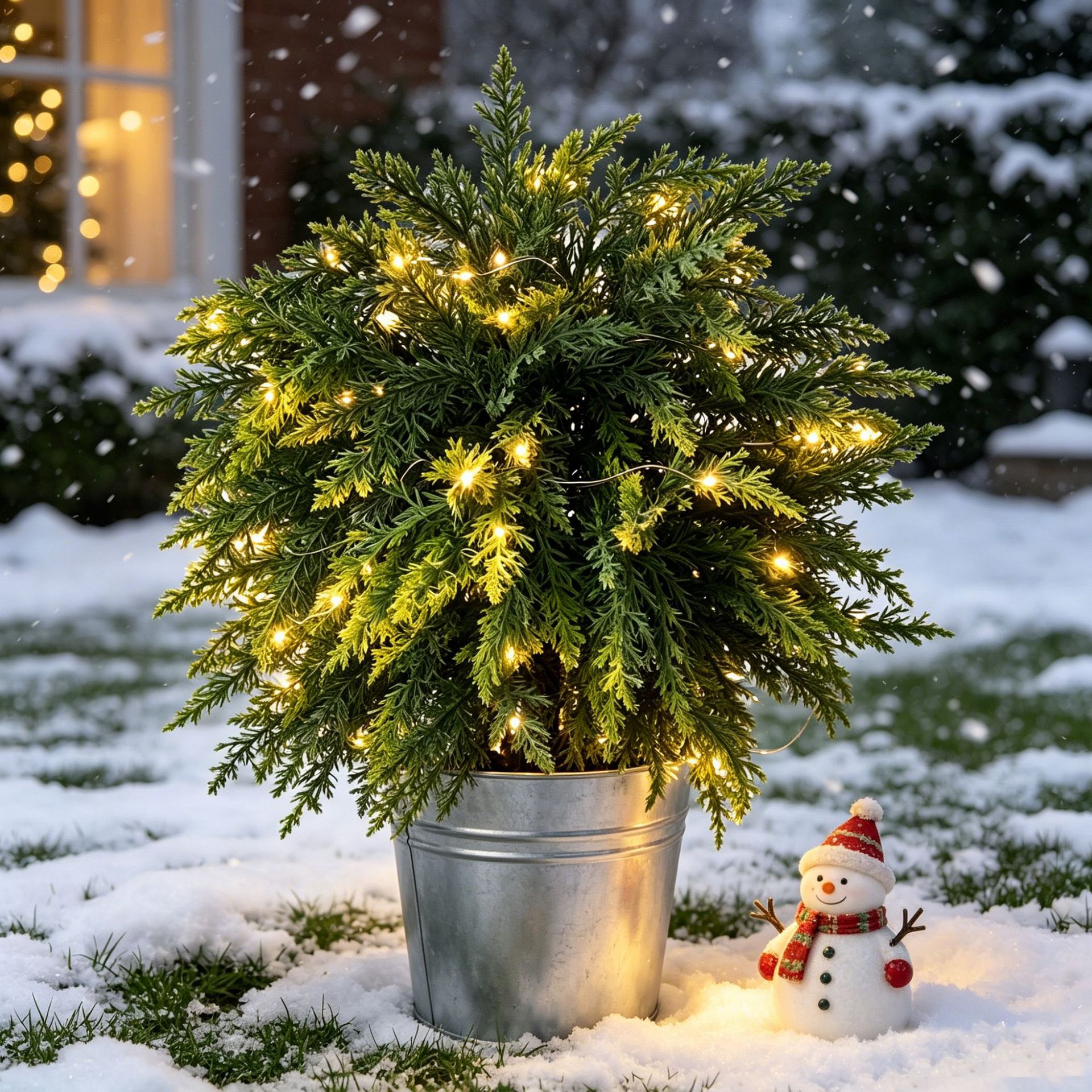 Lighted Faux Cypress Topiary