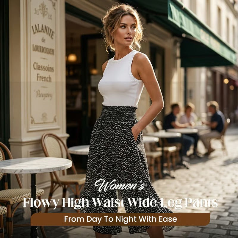 🌓Last Day 49% OFF👖Women's Flowy High Waist Wide-Leg Pants – Slimming, Comfy & Chic🌺