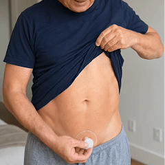 Applying male vitality wellness patch