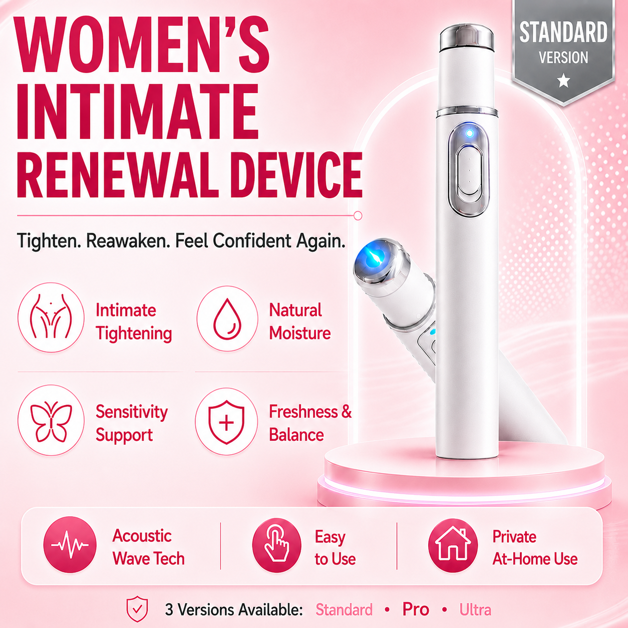 Ultrasonic Women’s Intimate Tightening, Sensitivity & Full-Body Renewal Device✅ Vaginal Repair✅ HPV Defense✅ Curve Sculpting