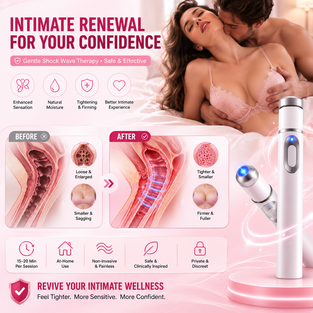 VELYSSA™ Ultrasonic Women's Intimate Tightening, Sensitivity & Full-Body Renewal Device✅ Vaginal Repair✅ HPV Defense✅ Curve Sculpting