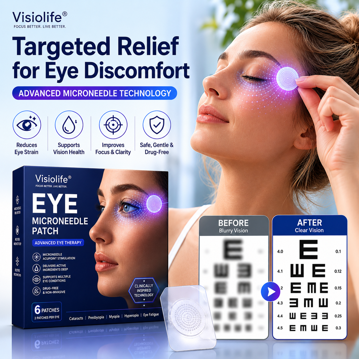 Visiolife® Transdermal Vision-Repair Eye Microneedle Patch✅FDA Approved(Suitable for presbyopia, dry eye syndrome, glaucoma, and cataracts)