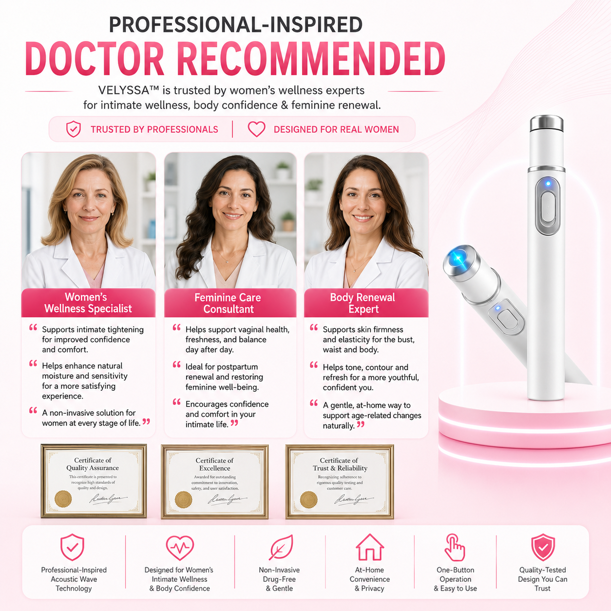 VELYSSA™ Ultrasonic Women's Intimate Tightening, Sensitivity & Full-Body Renewal Device✅ Vaginal Repair✅ HPV Defense✅ Curve Sculpting
