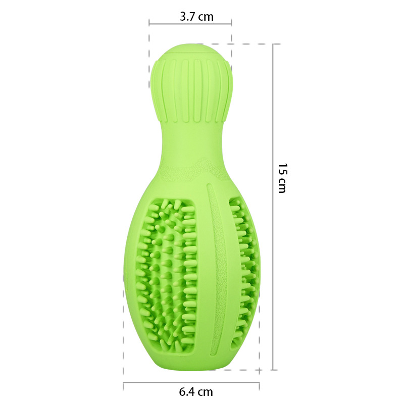Rubber Bowling Ball Leaking Food Interactive Toy