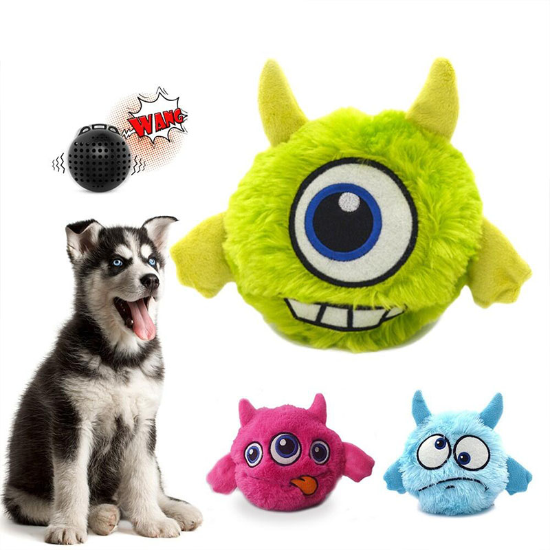 Interactive Monster Plush Giggle Ball Shake Crazy Bouncer Dog Toy 