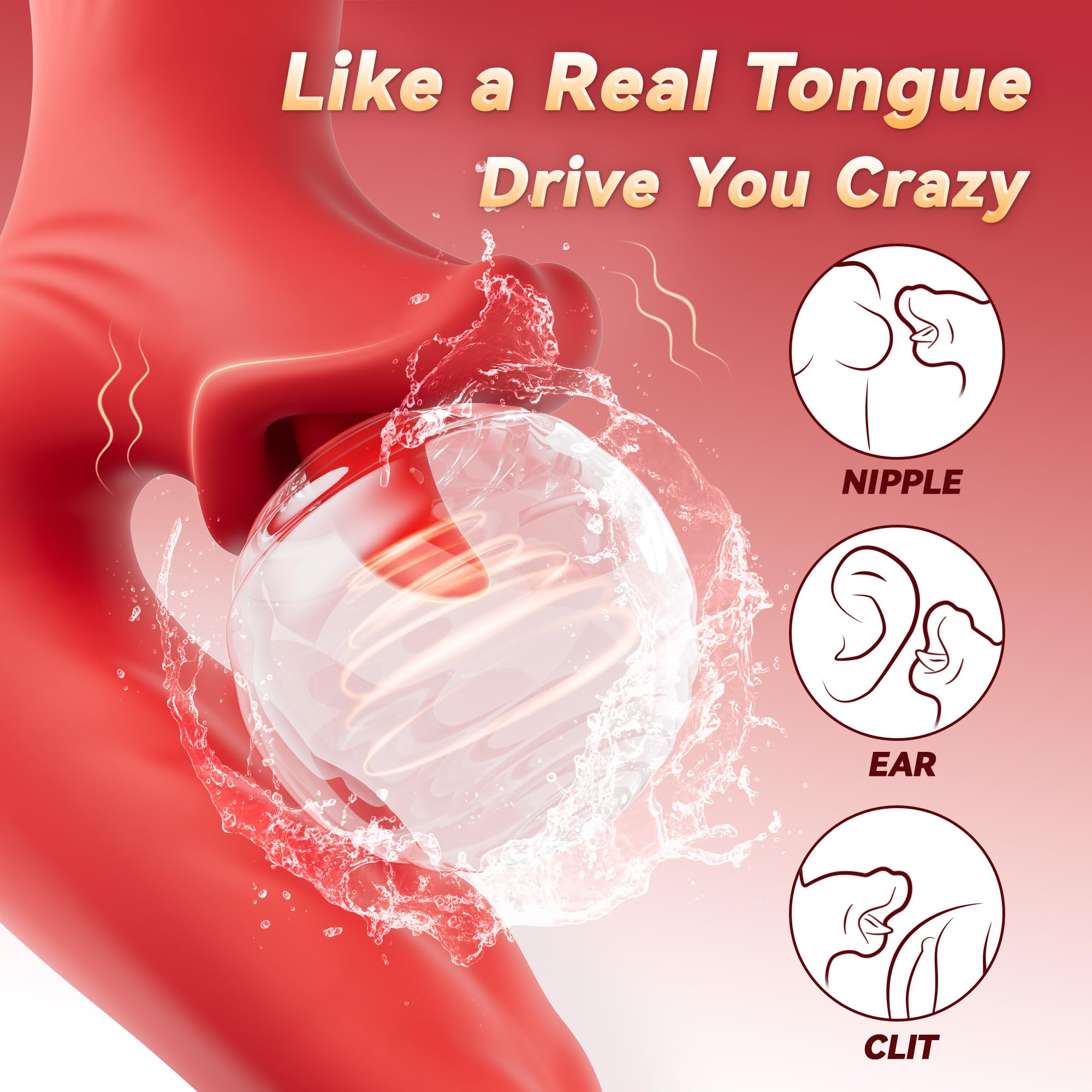 💥Female Sex Swinging Tongue Toy - 👄Thrust Dildo with 10 Swinging and 10 Licking Modes