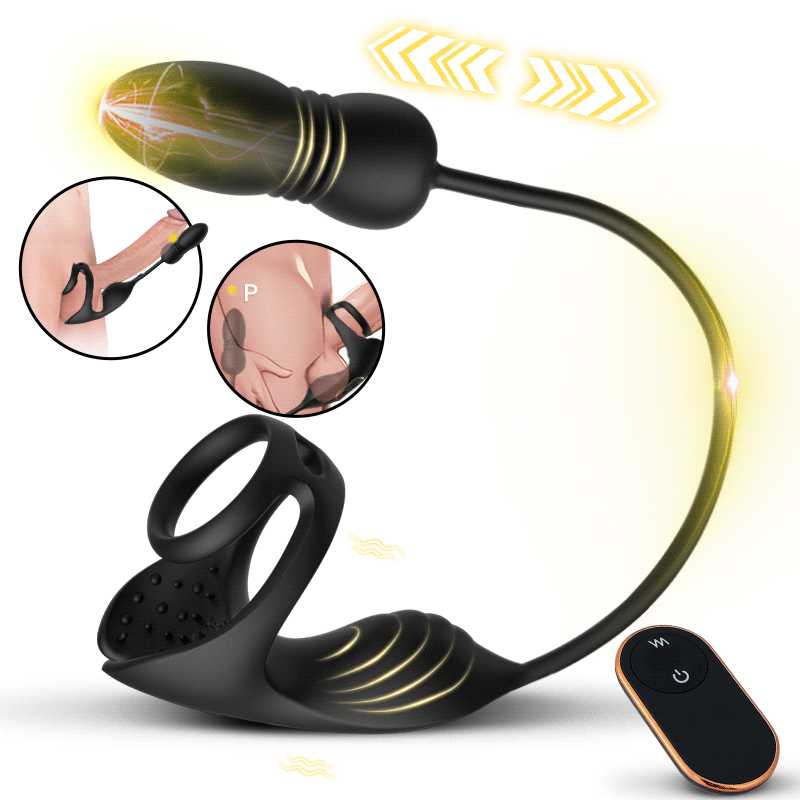 😍 Prostate massager/anal vibrator, 💥 with vibrating penis ring