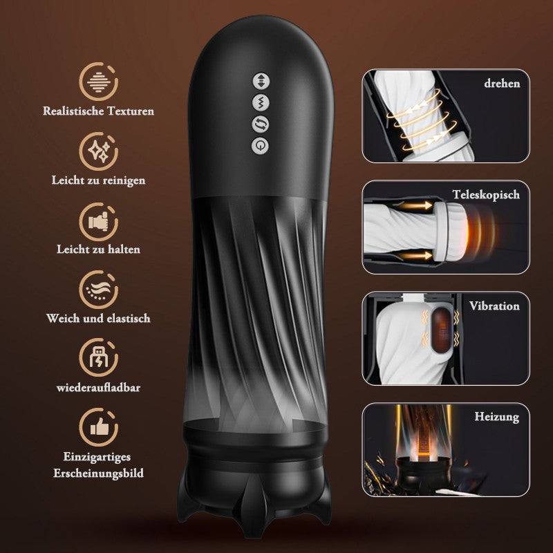 🚀Rocket Steel Can💥Handloses, beheiztes Vibrationsmassagegerät für Männer