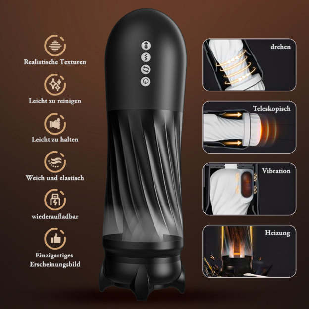🚀Rocket Steel Can💥Handloses, beheiztes Vibrationsmassagegerät für Männer