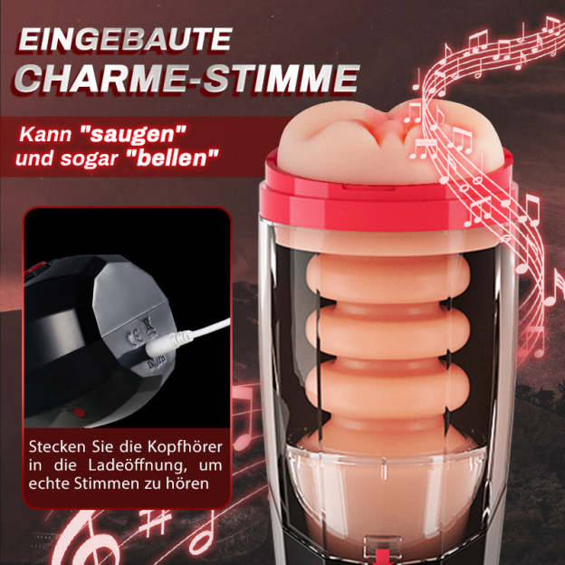 💥2025 Verkaufsschlager: Saugnapf-Vibrations-Masturbator mit Geräuscherzeugung – Vier-in-Eins-Funktion