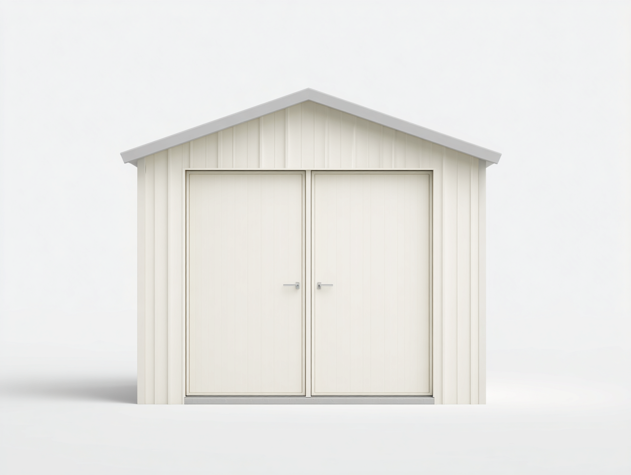 Casetas de jardín 200x150x210 cm acero galvanizado beige con doble puerta - diseño moderno-Ramisinest