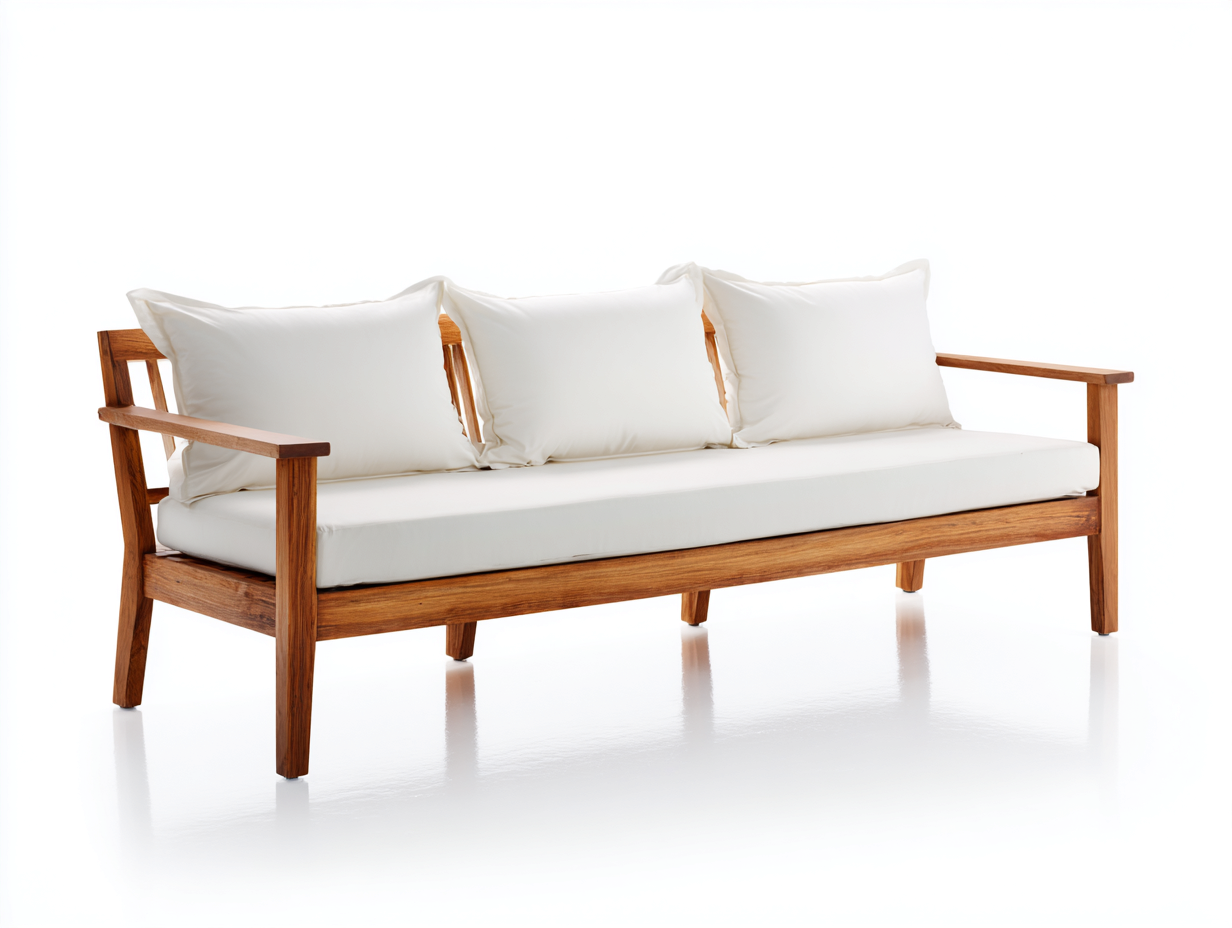 Sofás de exterior madera 190x75x80 cm - marrón-beige - diseño moderno con cojines-Ramisinest