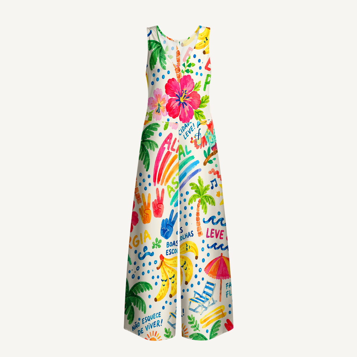 Retro Sun & Palm Maxi Skirt & Strapless Dress