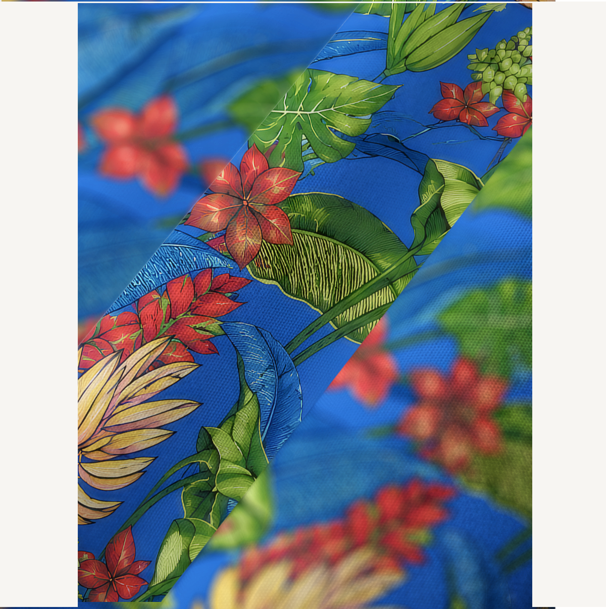 Tropical Bananas & Flowers on Blue Kimono Sleeve Kaftan Dress