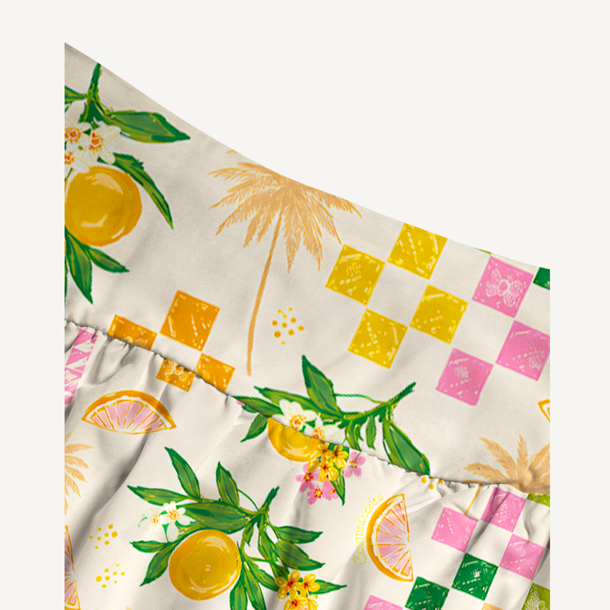 Citrus Breeze Maxi Skirt & Strapless Dress  