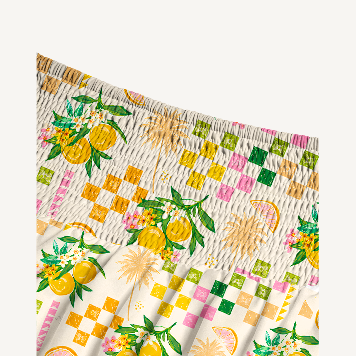 Citrus Breeze Maxi Skirt & Strapless Dress  