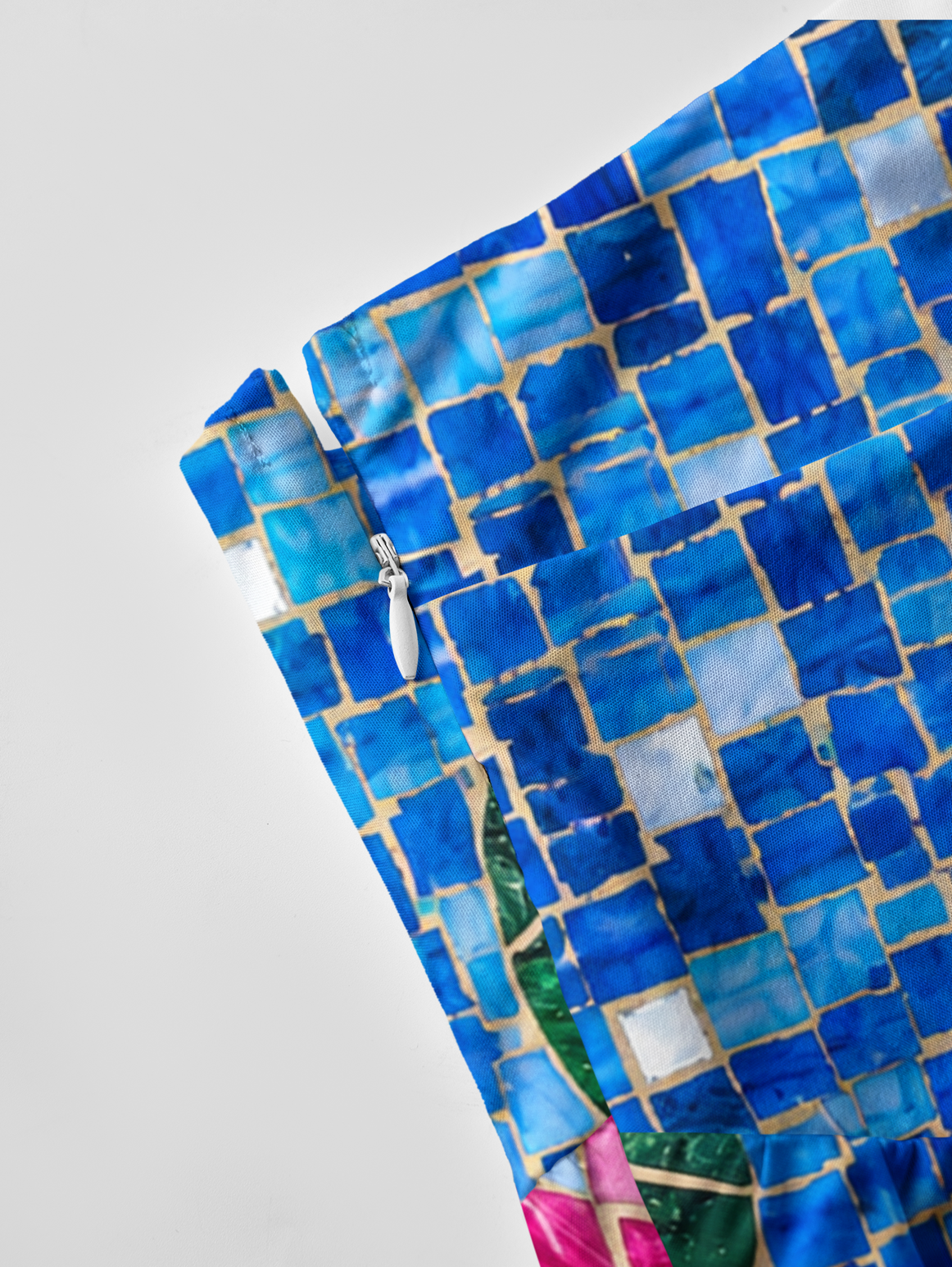 Mosaic Glass Lotus Bow Strap Maxi Dress
