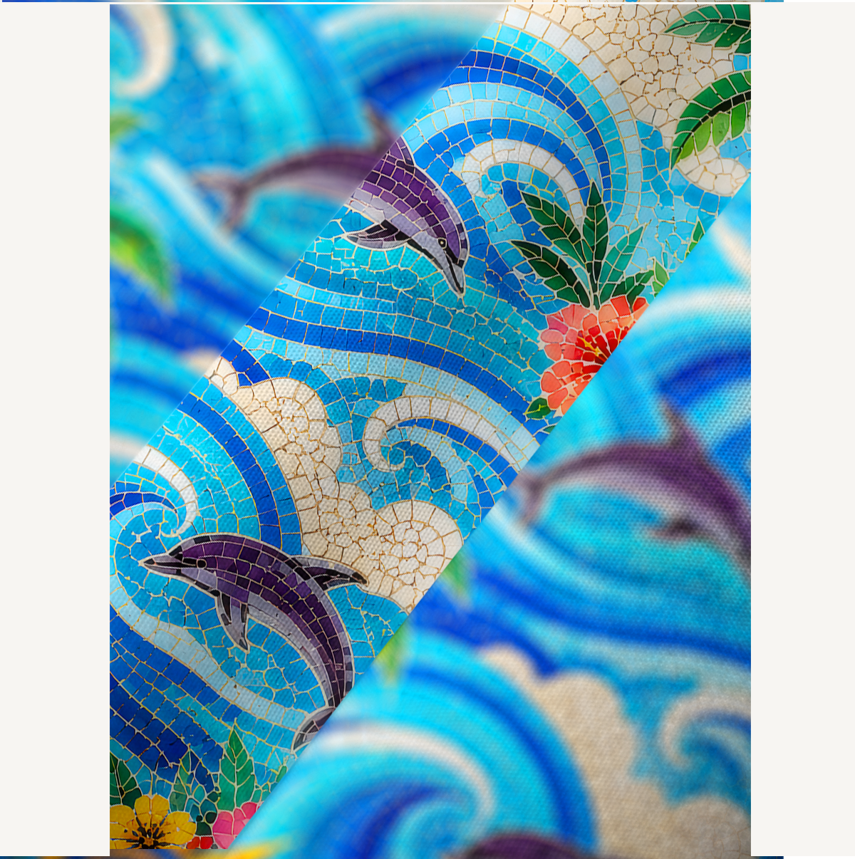 Sunset Mosaic Wave Dolphin Kimono Sleeve Kaftan Dress