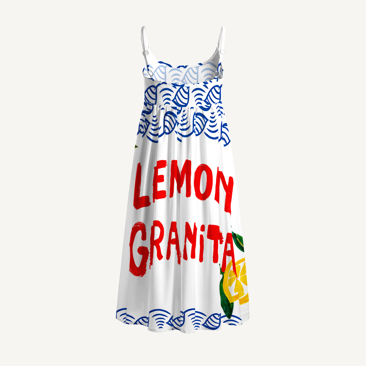 Lobster & Lemon Patchwork Spaghetti Strap Mini Dress