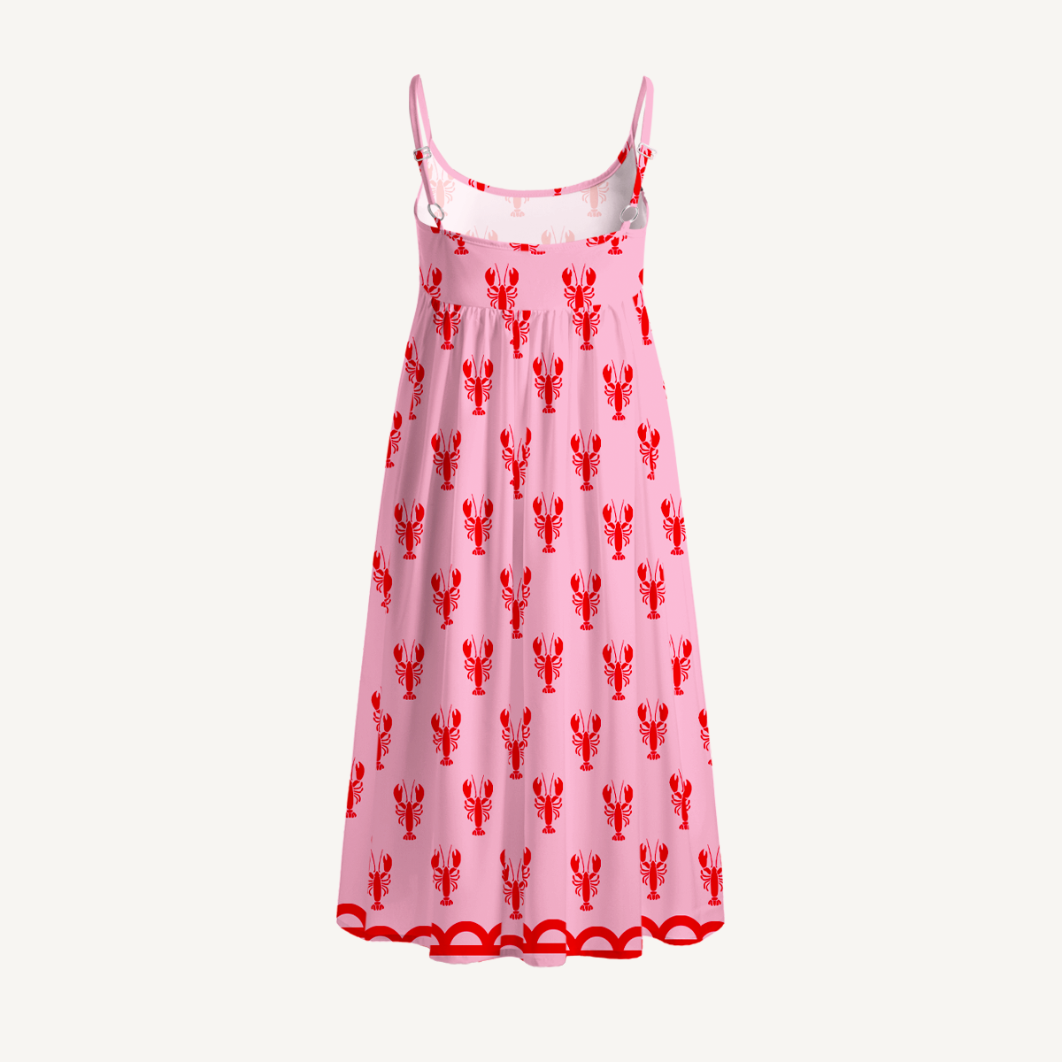 Pink Lobster Spaghetti Strap Mini Dress