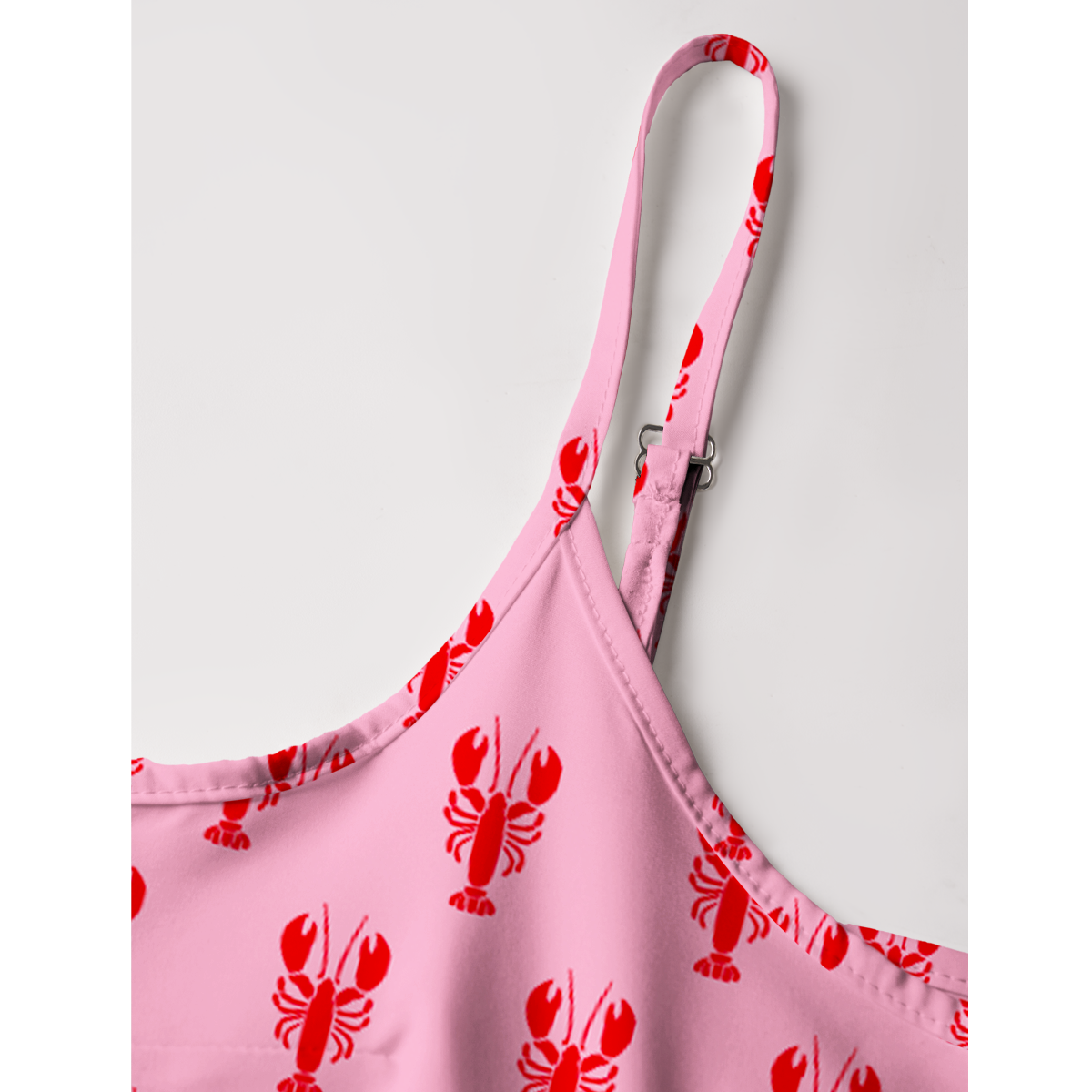 Pink Lobster Spaghetti Strap Mini Dress