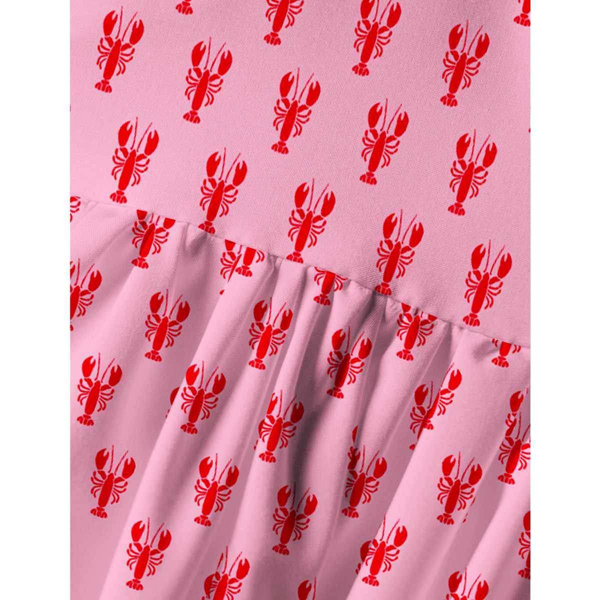Pink Lobster Spaghetti Strap Mini Dress