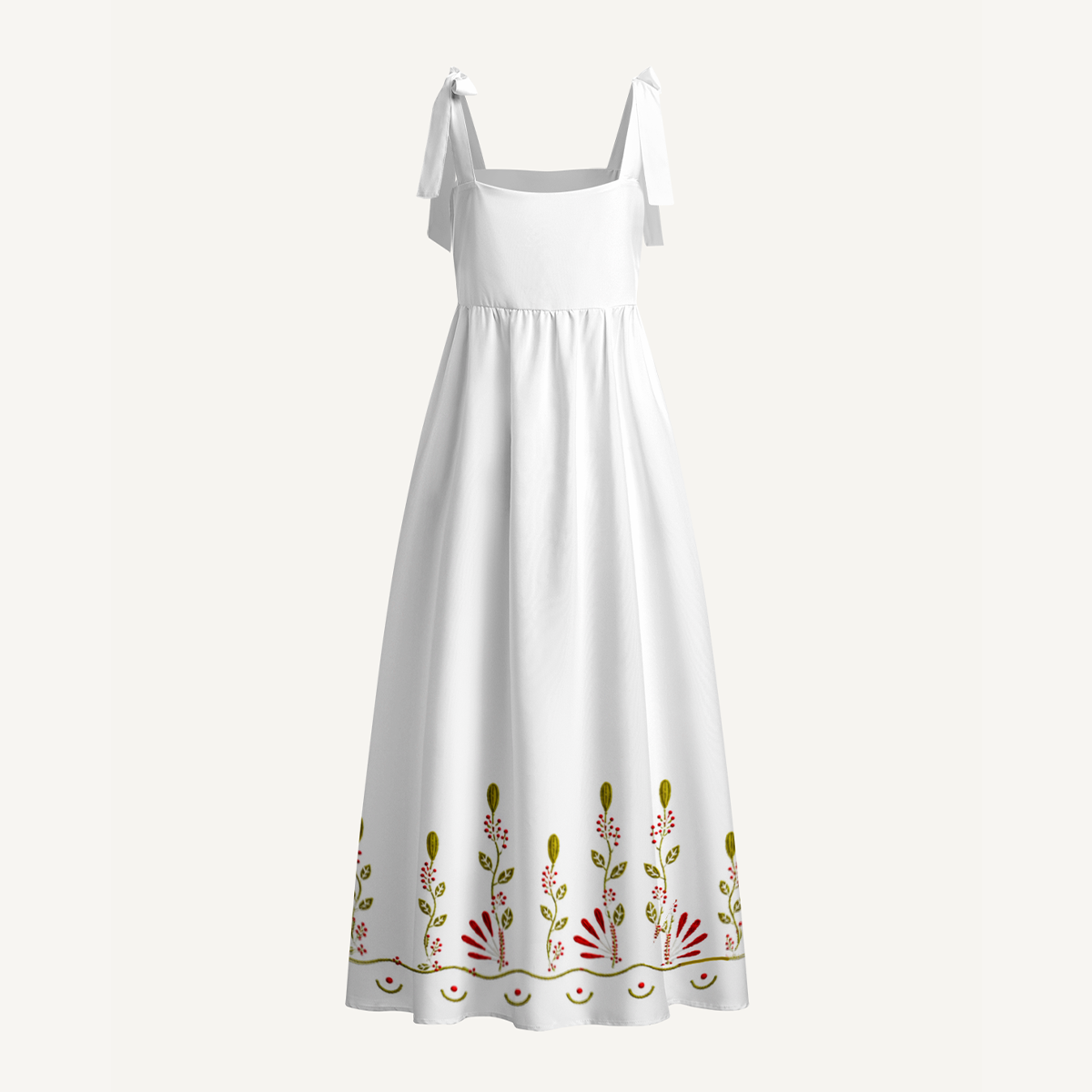 Red Tulip Bow Strap Maxi Dress