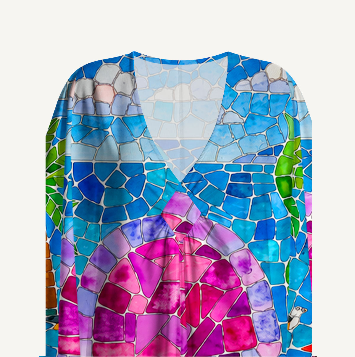 Under the Sea Kimono Sleeve Kaftan Dress