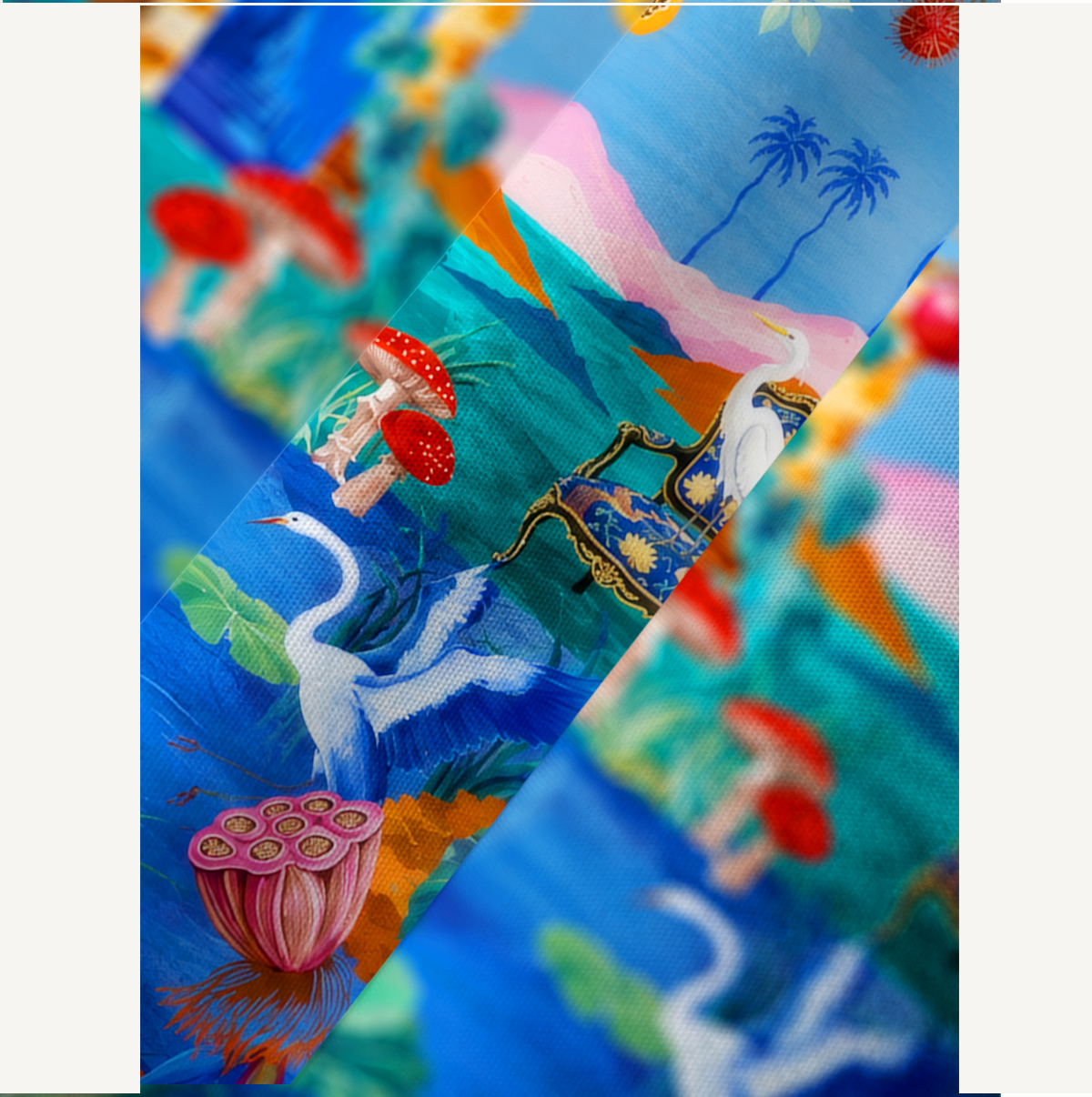 Dreamy Tropical Wonderland Kimono Sleeve Kaftan Dress