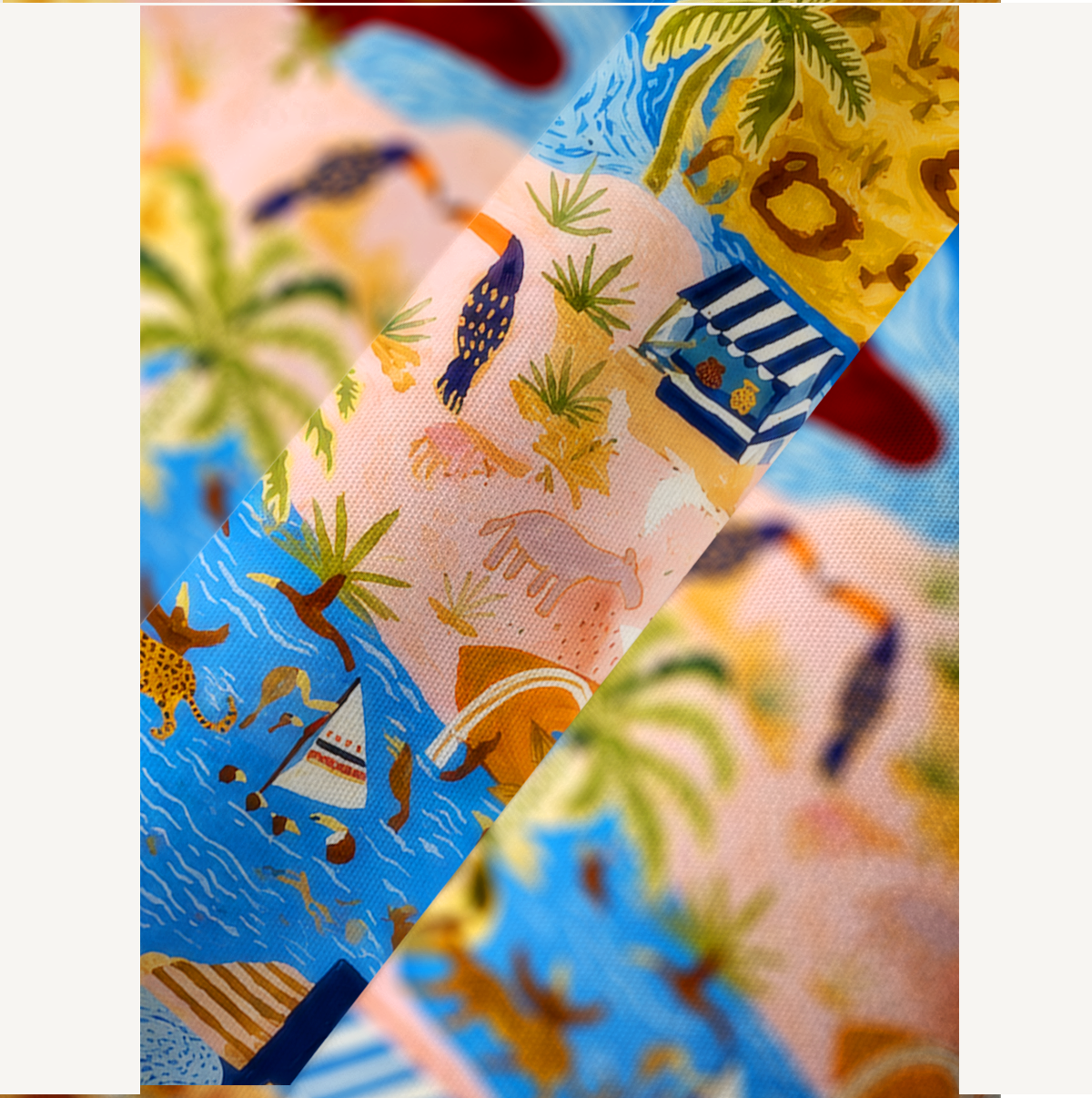 Desert Oasis Town Map Kimono Sleeve Kaftan Dress