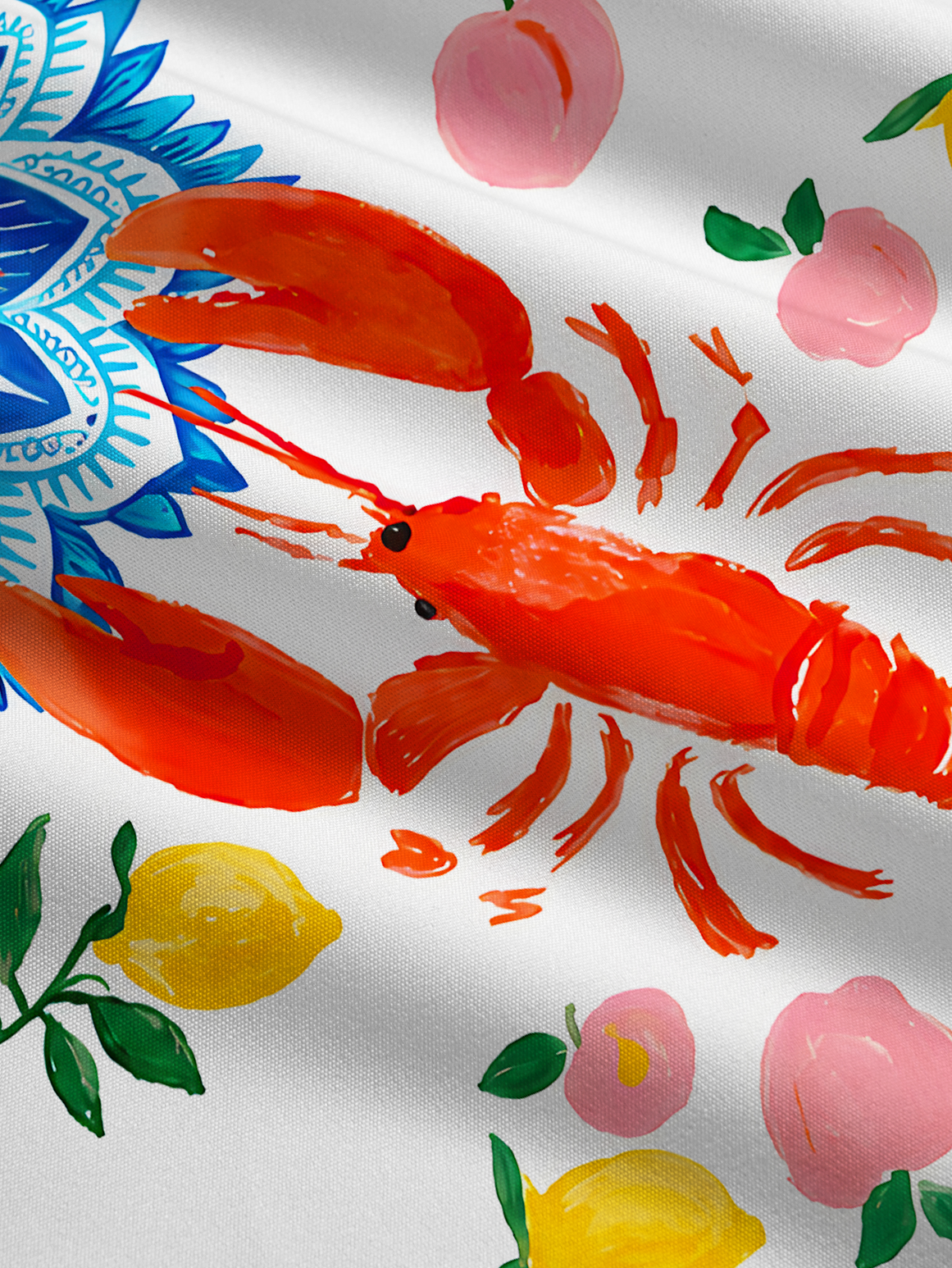 Lobster & Lemon Bow Strap Maxi Dress