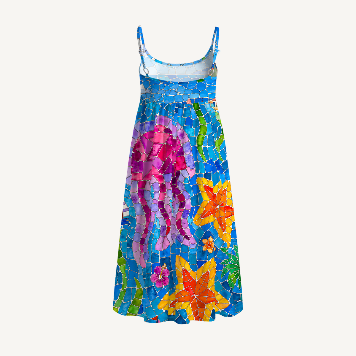 Under the Sea Print Spaghetti Strap Mini Dress