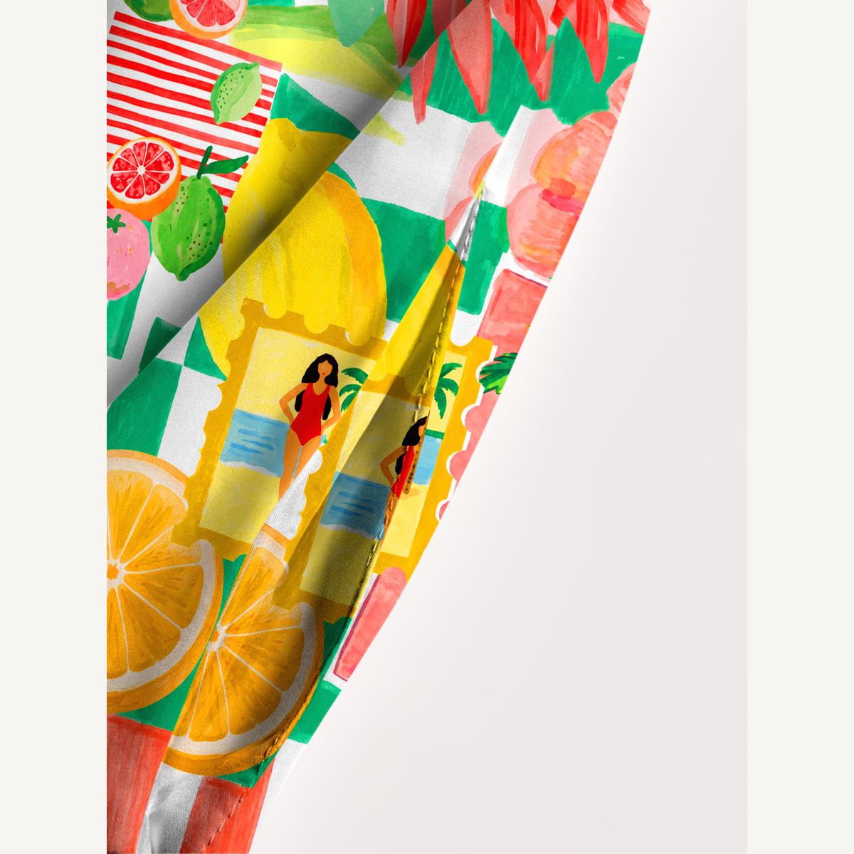 Tropical Floral & Palm Wide Straps Maxi Dress With Pockets