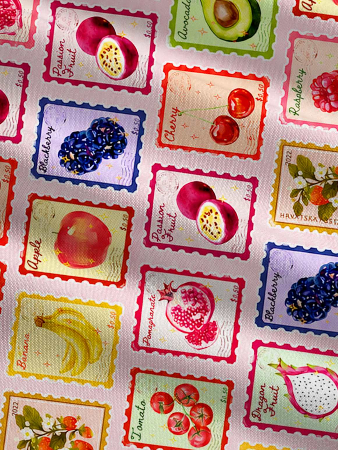 Summer Fruits Stamp Bow Strap Maxi Dress