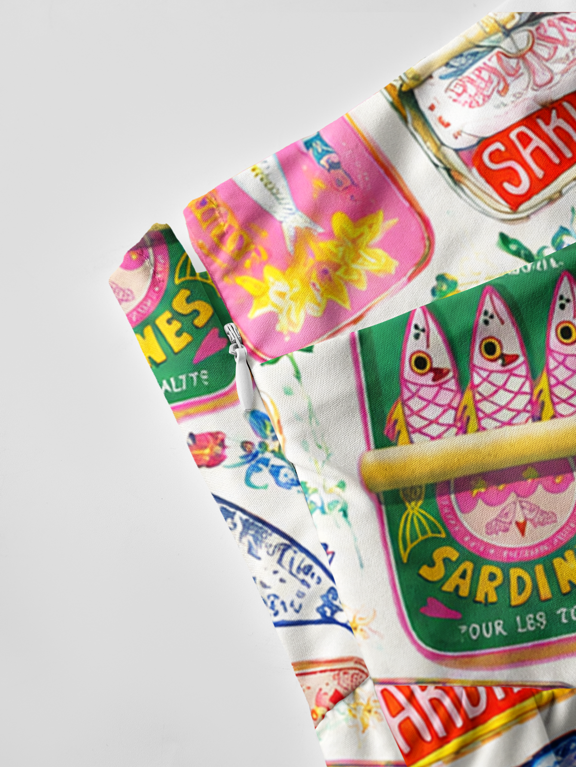 Sardines Stamp Bow Strap Maxi Dress