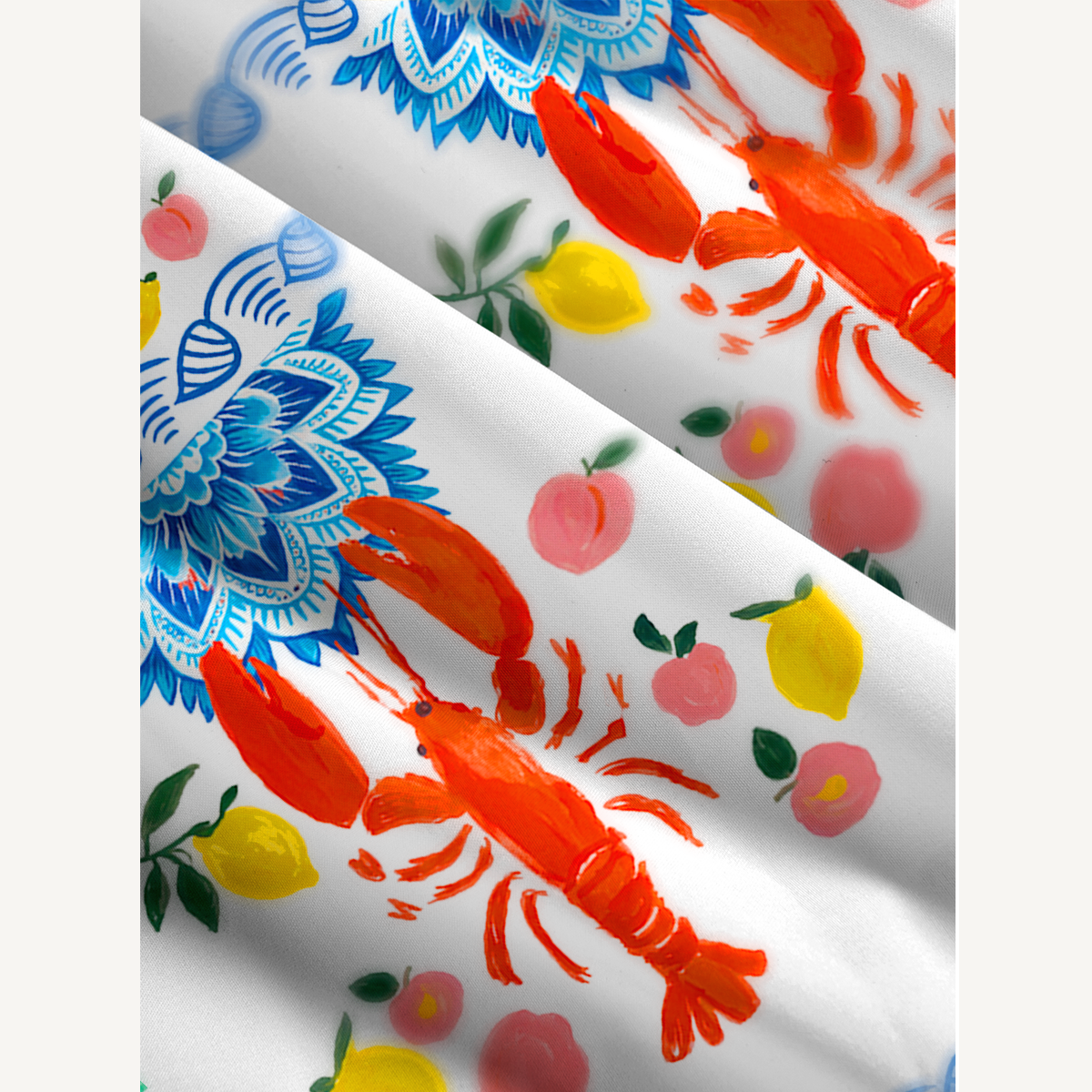 Lobster & Lemon Wide Straps Maxi Dress With Pockets