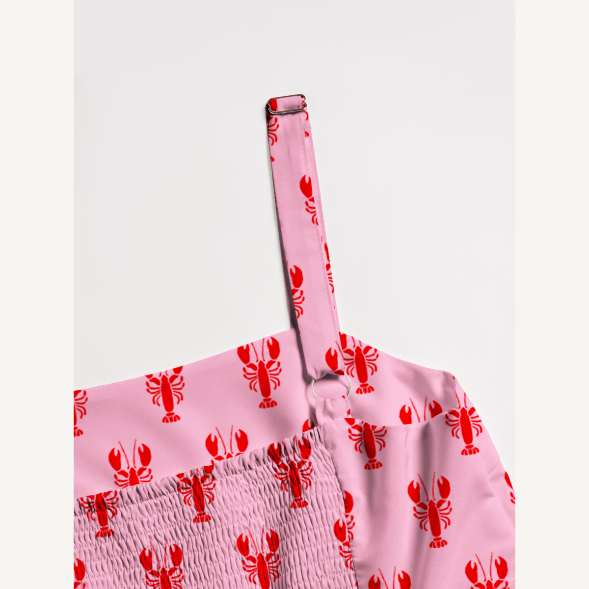 Pink Lobster Wide Straps Maxi Dress With Pockets